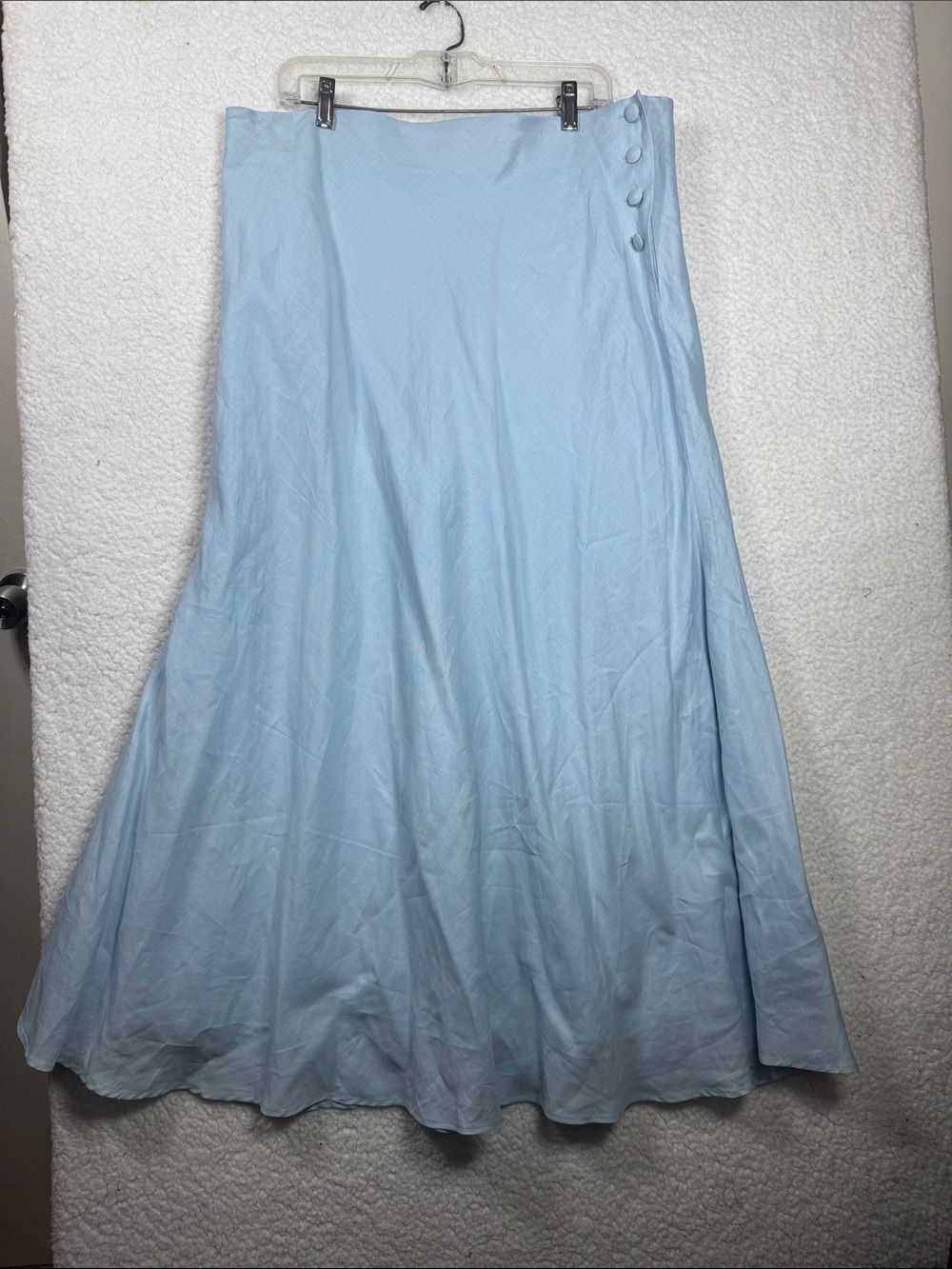 (N5)NWT LINO USA, Vintage Maxi Skirt, A-Line,100% Linen,Size 2X,Light Blue Women - Picture 2 of 12